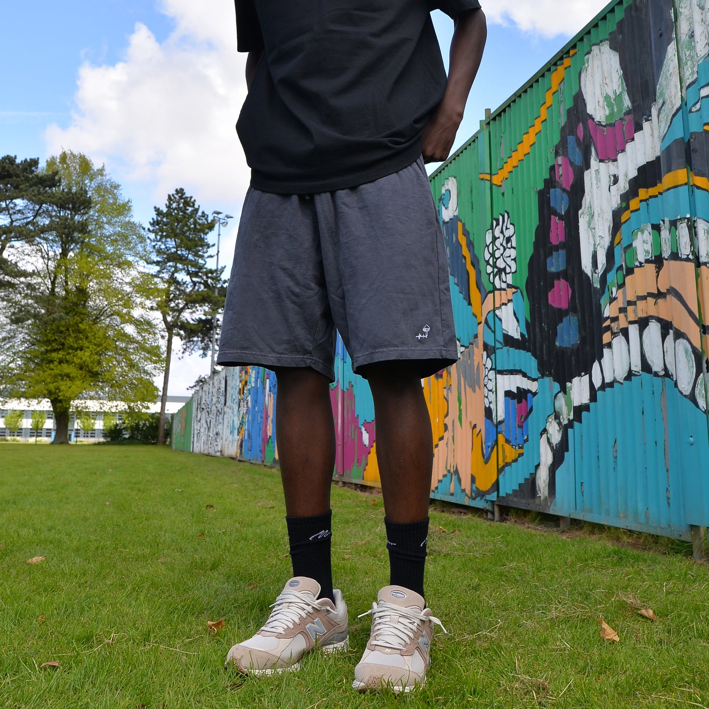 Essentials Shroom Jersey Shorts - [ Washed Navy ]