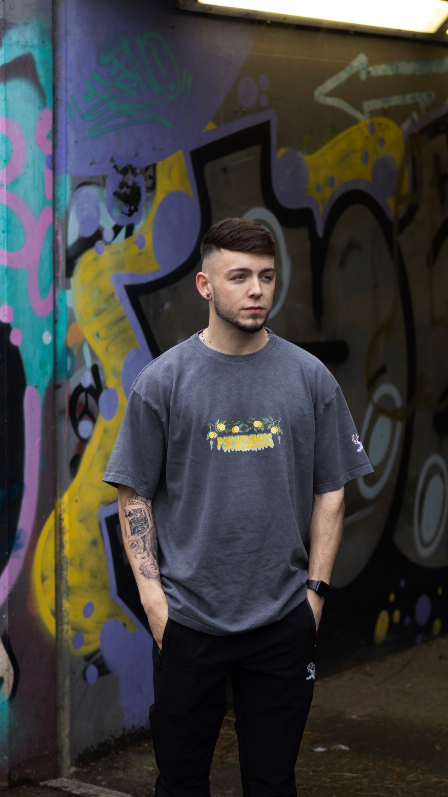 LemonTek Tee in Washed Black