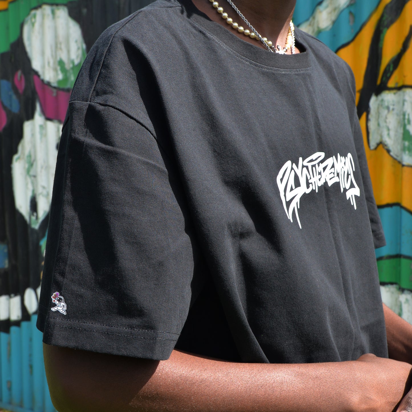 Graffiti Printed Oversized Tee - [ Black ]