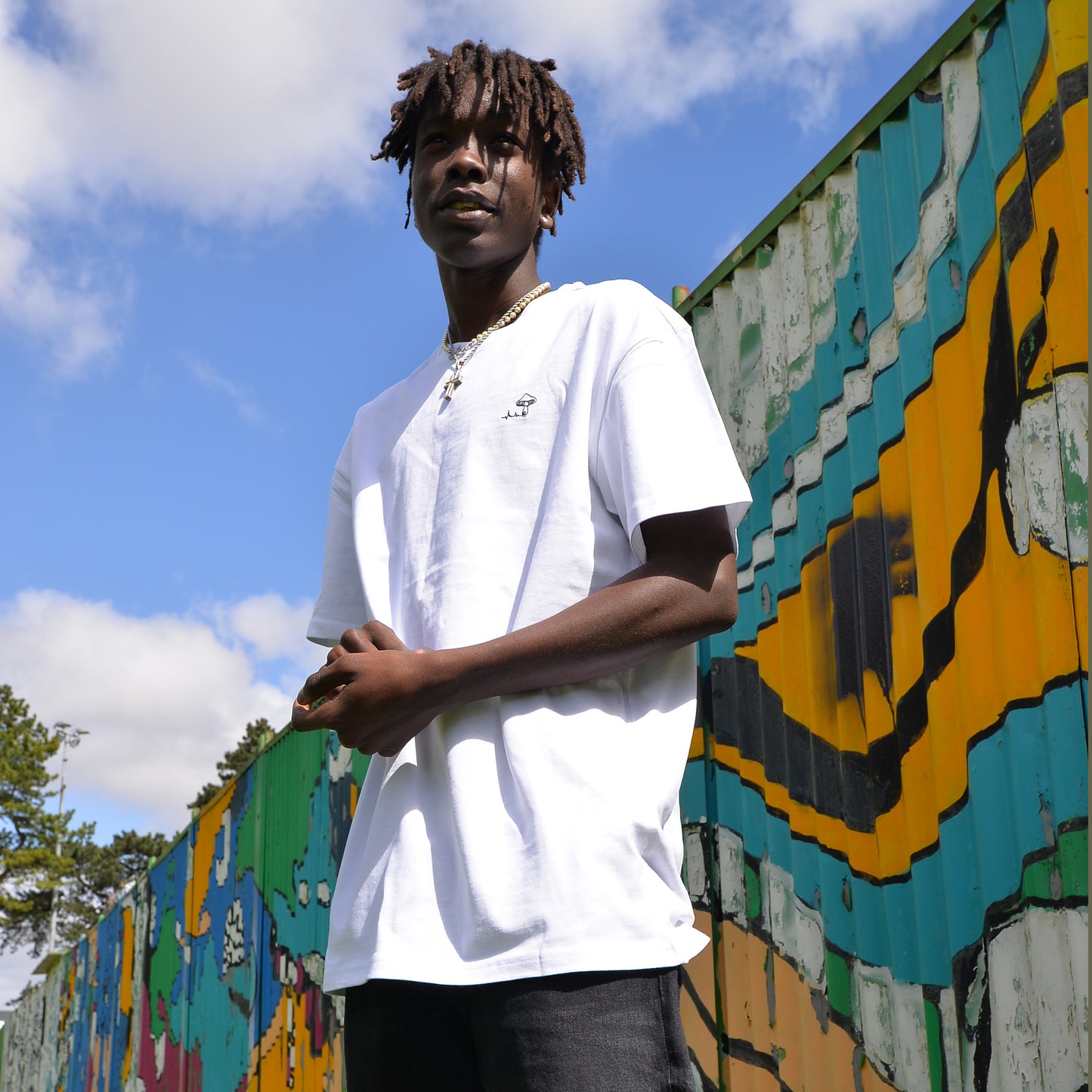 Essentials Shroom Oversized Tee - [ White ]